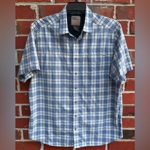 5.11 Tactical Ellis Large Short Sleeve Blue Plaid Snap Up Collared Shirt M4